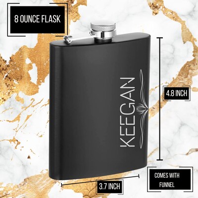 Urbalabs Personalized Modern Minimalist Flask Custom Logo Accessories For Men Worlds 8oz Customized Office, Happy Birthday Laser Engraved - image2